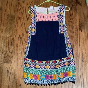 Anthrpologie patterned shift dress